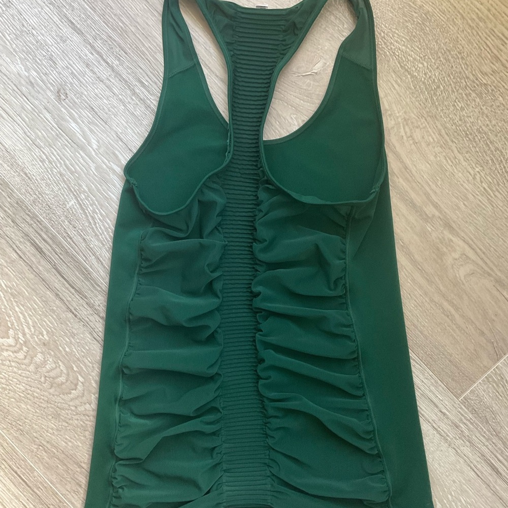 Athleta Green Ruched Racerback Tank Top - Picture 4 of 7